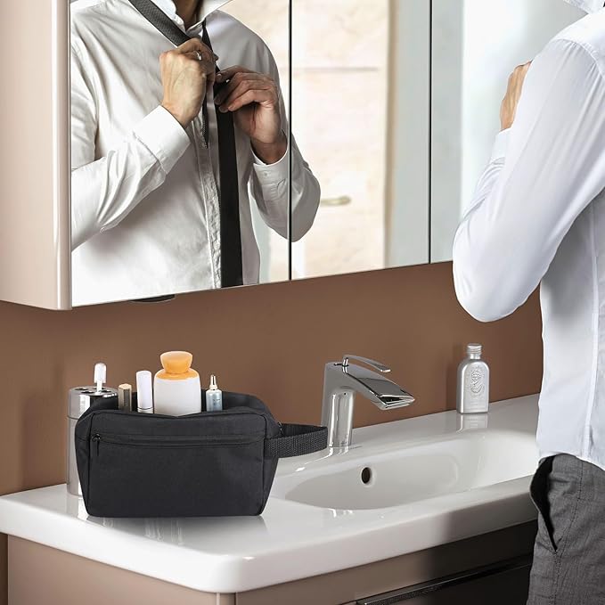 Icramsy Travel Toiletry bag Toiletry bag for women men Hanging Cosmetic bag Travel accessories for Women Men (Black)