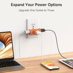[ETL Listed] Cable Matters 3-Pack 3 Way Plug Adapter 15A 1875W, 3 Prong 3 Outlet Adapter, Power Splitter Plug Outlet, 3 Way Electrical Splitter, Multicolored (White, Gray, Orange)