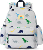 STEAMEDBUN Corduroy Kids Backpack for Boys and Girls 5-8: Boys Backpack for Elementary Kindergarten - 15 inch Cute Backpacks for Kids - Dinosaur