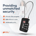 TSA Accepted Luggage Travel Lock, Set-Your-Own Combination Lock for School Gym Locker, Luggage Suitcase Baggage Locks, Filing Cabinets, Toolbox, Case (Black, 2 Pack)