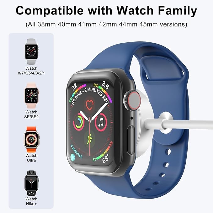 2Pack 5ft/1.5m for for Apple Watch Charger USB Magnetic Wireless Fast iWatch Charger Portable Compatible with iWatch Ultra/Series 9/8/7/6/SE/SE2/5/4/3/2/1