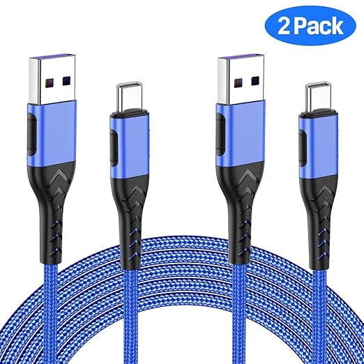 Durcord USB C Cable, Upgarded 2Pack 1ft Fast Charging USB Type C Charging Cord Cable, Type C Charger Premium Nylon Braided USB Cable Compatible with iPhone 15 Pro/Plus/Max/Android/Phone/Pad-Blue