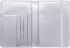 Passport Holder Cover Women's Travel Wallet RFID Blocking Cute Slim Passport Wallet with Elastic Band, Silver
