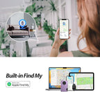 Air Wallet for women, Built-in Tracker Slim Wallet, Smart Wallet with Money Clip, Compatible with FindMy Network(iOS Only), Anti-Theft Card Holder, *Gift for Women (Tracker Wallet, Macaron purple)