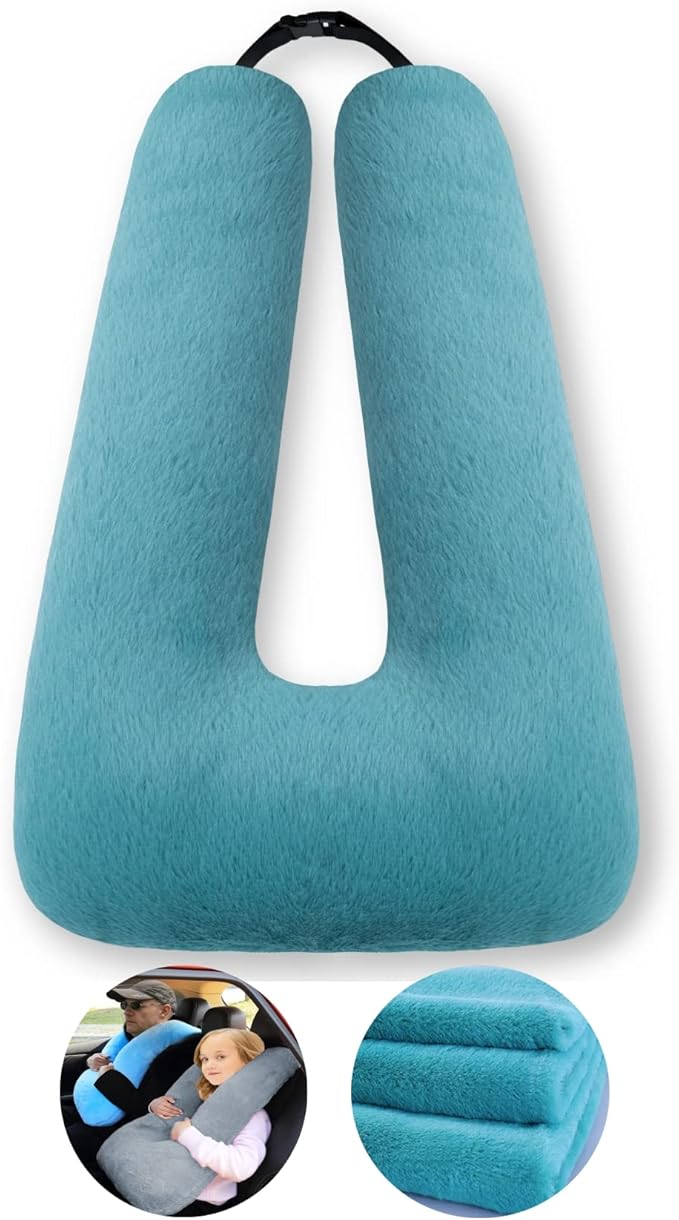 FHSGGP Travel Pillow Car Pillow Kid Car Sleeping The Sleeping Aid for Adults and Kids on Road Trips Kids Travel Pillow Emerald Green