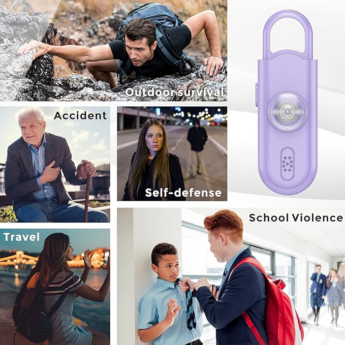 Safe Sound Personal Safety Alarm for Women, 130 dB Loud Siren with SOS Strobe Light, Flashlight, Safety Alarm Key Chain Helps Girls, Men, Children, Elders Emergency Call