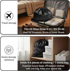 Q&J Fabric Co. 6 Pack Satin Dust Bags for Purses and Handbags - Purse Storage Organizer with Drawstring, Dustproof Travel Storage Pouches for Handbags, Shoes, Boots & Clothes (19.7"x23.6", Black)