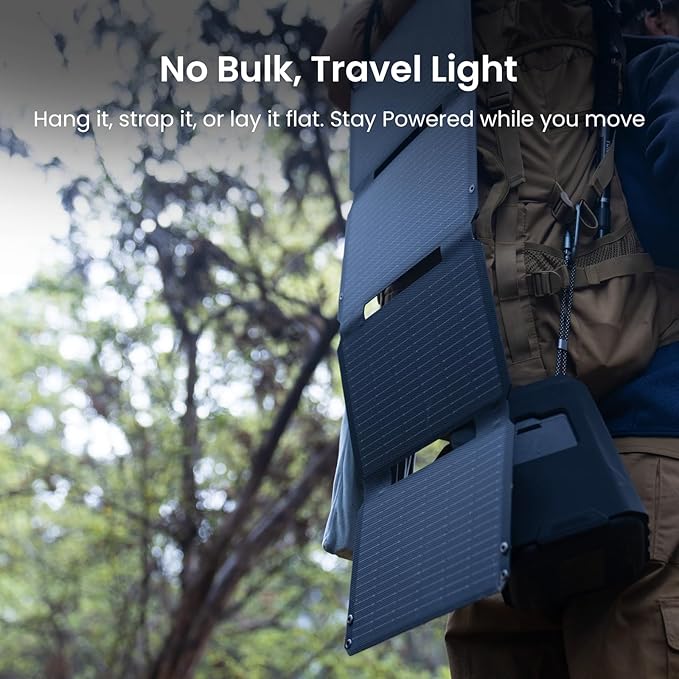 GEYOTO S45 Solar Panel 45W with USB-A and 25W USB-C Ports,25% High Efficiency Folding Solar Panel,Portable Solar Charger Compatible with Phones,Power Bank,IP68 Waterproof Solar Charger for Backpacking