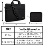 Hseok Laptop Shoulder Bag 15-15.6 inch Shockproof Water-Resistant HandBag with Small Case Compatible with MacBook Pro Neo 16" M5 M4 M3 M2 M1, Mac Pro Air 15", XPS 15/16, Most 15" 15.6" 16",Black