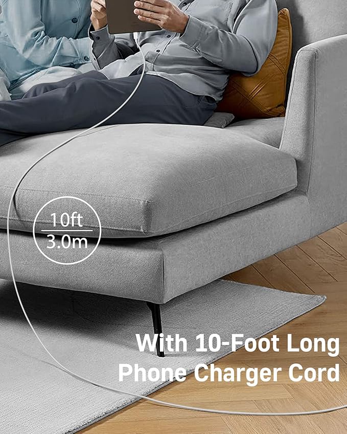 CXX 10FT Charger for iPhone 20W Fast Charging [MFi Certified, 2-Pack] USB-C PD Block & Extra Long Cable Compatible with iPhone 14/13/12/11/Pro/Plus/Max/Mini/SE, iPad & More