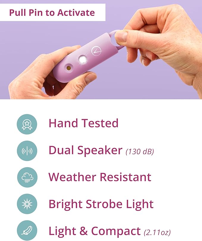 Vantamo Personal Alarm for Self Defense with Low Battery Notice, Strobe Light & Extra Loud 130 dB Double Speakers Safety Keychain Set for Women, Rechargeable Panic Button for Womens Self Defense