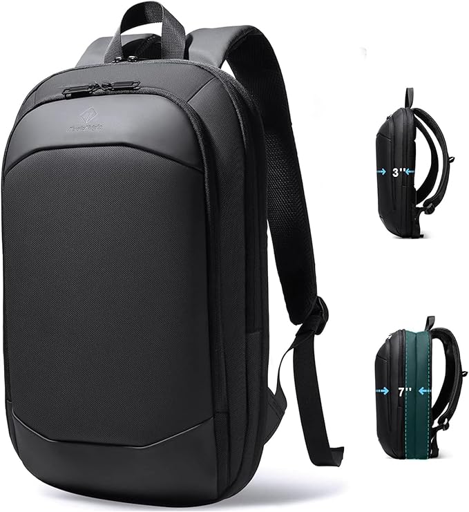 hk Business Backpack for Men 15.6 Inch,Slim & Expandable Waterproof Travel Laptop Backpack, Anti-Theft Lightweight Work Computer Bag, College Laptop Backpacks Gifts for Men Women-Black