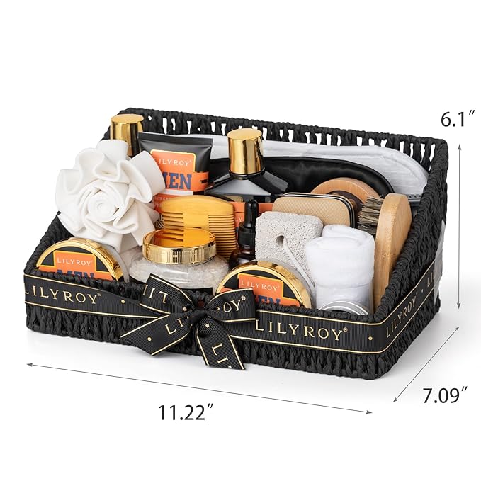 27Pcs Fathers Day Gifts Spa Gift Basket for Men - Bath and Body Gift Basket Set for Dad | Perfect Gifts for Men Christmas, Valentines Day, Birthday Gift Beard Bath Spa Gift Set for Men