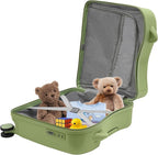 18" Kids Ride-On Suitcase,Children's Carry On Luggage Case,Rolling Luggage With Lock,Travel Trolley Case for Short Trips,School Trips,Outings (Olive green)
