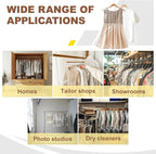 40 Pack Clear Garment Bags for Clothes, Gretchin,(Set of 40, 60x150cm), Clear Clothes Covers Plastic Garment Bags Dry Cleaner Bags Plastic Clear Dry Cleaning Bags for Hanging Clothes Storage