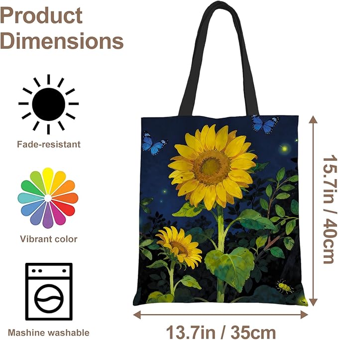 ANNA QUEEN Cat Tote Bag Shoulder Bag Handle Bag for Gym Yoga Picnic Beach Kitchen Reusable