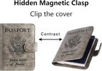 Passport Holder Cover Wallet RFID Blocking Leather Card Case Travel Accessories for Women Men (Grey)