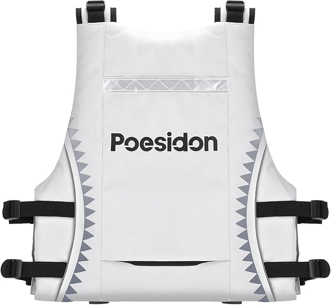 Poseidon Adjustable Water Safety Life Jacket - Classic Unisex Design with Front/Rear Storage Compartments for Multiple Water Activities
