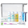 Convenience Kits International Unisex 10-Piece Budget Hygiene Travel Kit with Crest Toothpaste, Bar Soap, Shave Gel, and TSA-Friendly Zippered Travel Bag