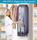 KIMBORA 10" Gusseted Clear Dress Bags for Gowns 54" Suit Bags for Closet Storage with Handles Garment Bags for Hanging Clothes Storage Garment Covers for Coats, Suits, Jackets, Dresses(2 Packs, Grey)