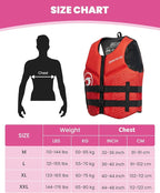 Owntop Swim Vest Adult Water Sport Vest Neoprene Floaties for Swimming, Boating, Kayaking, Fishing | Adjustable Zipper Dual Buckle Foldable Buoyancy Jacket