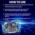 LM2596 Adjustable DC-DC Step-Down Buck Converter Module with LED Voltmeter Display, Voltage Regulator 4.0-40V Input to 1.25-37V Output Power Supply Module (Pack of 2)