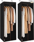 STORAGE MANIAC 57" Long Garment Bags for Hanging Clothes Garment Cover for Closet Storage, Large Hanging Garment Bag for Dresses, Suits, Coats, Zipper Cover with Sealed Clear Window, Black 2 Pack
