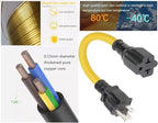 12AWG Heavy Duty Extender AC Plug Adapter [4-in-1], 15 Amp Household to 20 Amp T Blade Power Extension Cord, 1FT/32CM 12AWG Nema 5-15P to 5-20R/6-15R/ 6-20R, 15A 125V to 20A 250V Adapter Cable