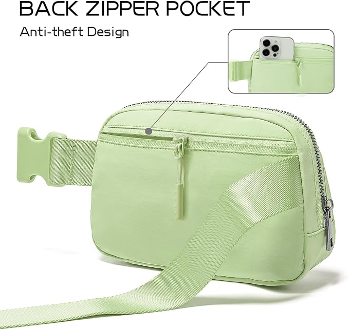 Belt Bag for Women Fanny Pack Crossbody Bags for Women Fashion Waist Packs with Adjustable Strap Gifts for Her Teen Girls (Light Green)