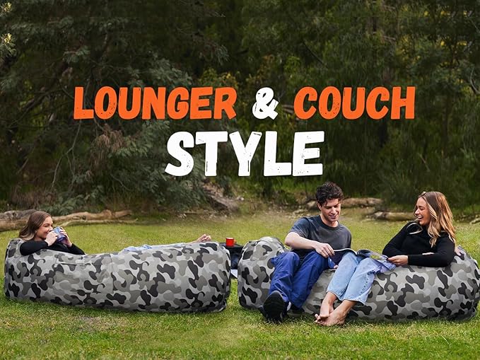 WEKAPO Inflatable Couch Air Lounger Chair - Camping & Beach Accessories, Portable Blow up Sofa for Hiking, Lawn, Indoor/Outdoor Movies & Music Festivals. Lightweight and Easy to Set Up Air Hammock