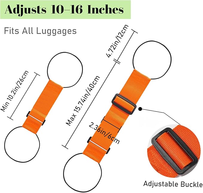 Multi Use Strong Adjustable Luggage Connector Straps for Suitcases,2 Pack Flexible Luggage Accessories Elastic Fastening Bag Strap