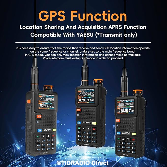 Ham Radio BAOFENG Radio 5RH PRO GPS APRS 10W High Power(4PCS Batteries, 8 Antennas) Walkie Talkies Long Range, Air Band, NOAA Emergency Weather Alarm for Survival Gear Hunting Camping 2 Pack Full Kit