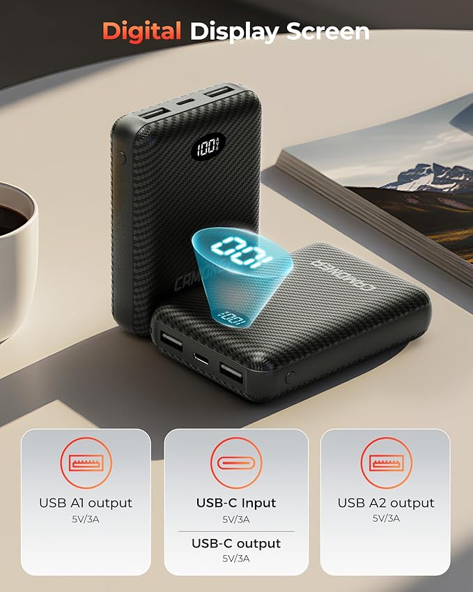 5V 3A/2A 12000mAh Heated Vest Battery Pack, Power Bank for Heated Vest,Chair, Jacket, Blanket with LED Display,Portable Battery Pack for Soleilwear, for KOVNLO, for Yolikeb, for TIDEWE