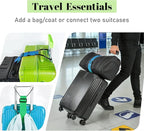 Multi Use Strong Adjustable Luggage Connector Straps for Suitcases,4 Pack Flexible Luggage Accessories Elastic Fastening Bag Strap (Rainbow Red Black Blue)