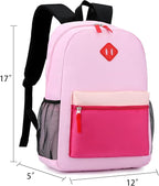 Backpack Set for Girls Boy Kids Backpack with Lunch Box for Elementary Primary Kindergarten School Bag (Taropurple Pink, Large)