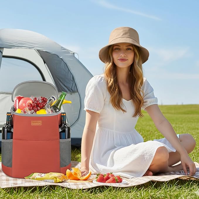 Camping Cooler Backpack 30 45 Cans, Soft Backpack Coolers Insulated Leak Proof Travel Cooler Bag Waterproof Lunch Picnic Beach Work Trip Thermal Bag Drink Beverage Beer Bag Cooler