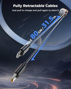 [Upgraded] 6 in 1 Retractable Car Charger, SUPERONE Smaller Fast Car Phone Charger 99W with Cord, USB C and iPhone Car Charger Adapter, Compatible iPhone 17/17 Pro Max/16/15/14/13/12/11, Sumsung
