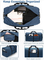 80L EXTRA LARGE Duffle Bag for Travel, 26" Foldable Travel Duffel Bag with Shoe Compartment for Men Women, Waterproof & Tear Resistant (Dark Blue, EXTRA LARGE, 80L)