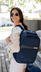 Samsonite Elevation Plus Backpack - Recyclex® RPET Body Fabric With Quick-Access Stash Pocket - Expands 1.5inches - AirTag™ Holder - Laptop Pouch - Midnight Blue