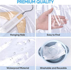 BALEINE 60'' Clear Garment Bags, 2 Packs PEVA Dress Bag for Closet Clothes Dresses Suit Coats Storage (Clear, 2PK)