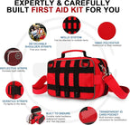 Premium 516 Piece First Aid Kit for Car, FSA Eligible HSA Store Waterproof Compact Labeled First Aid Bag with Molle Shoulder Strap, Emergency Kit for Home, Travel, Hiking, Camping, Survival