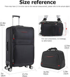 feilario 20in 2 Piece Softside Business Luggage Sets Waterproof Carry On Luggage Suitcase with Double Spinner Wheels