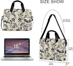Goth Bat Flower Laptop Case 15.6 inch Computer Bag Waterproof Laptop Briefcase Laptop Bag for Women & Men