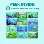 Ocean 500+ Kids Sticker Book by Cupkin Toddler Airplane Travel Activity Coloring and Sticker Book, Road Trip Essentials, 12 Coloring Pages 12 Scenes for Ages 2–8 Years