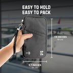 Zero Grid RFID Family Passport Holder for up to 6 Passports, Large Zippered Wallet for Men & Women, Fits Cards, Cash, ID, Sim Card; Premium & Compact Travel Document Holder - Shadow Grey