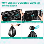 Portable Toilet Bags with Poo Gel Set, 8 Gallon Camping Toilet Bags with Absorbent Gels, Waste Bags, Leak-Proof Trash Bag for Camping Potty, Traveling