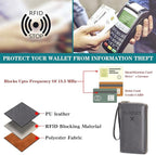 Leather RFID Blocking Passport Holder Travel Wallet, Passport Cover/Travel Wallet for Women/Men with