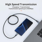 USB-C Cable 3-Pack (3ft/6ft/6ft), USB A to USB-C Fast Charging Cord, Nylon Braided, Compatible with 17/16/15 Pro Max ，Galaxy and Other Type-C Devices - Black