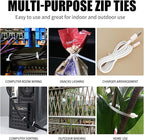 Cable Zip Ties,600 Piece Self-Locking Nylon Cable Ties,Assorted Sizes 4+6+8+10+12-Inch,Multi-Purpose Wire Management Plastic Ties,Perfect for Home,Garden,Office,Travel and Workshop.White