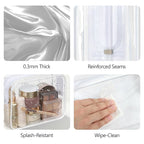 PACKISM TSA Approved Toiletry Bag - Clear Makeup Bag 3 Pack Medium, Metal Smooth Zipper Quart Size Bag for 3-1-1 Liquids, Travel Makeup Bag for Women Men, Airport Airline Compliant Bag, White